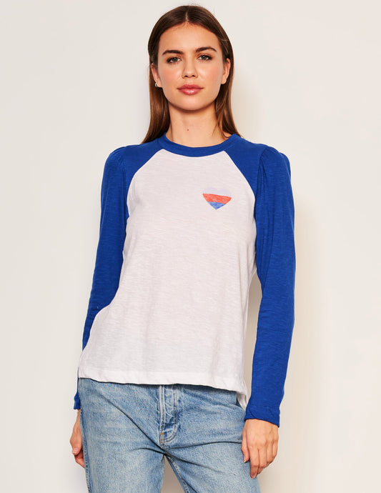 Heart Long Sleeve Contrast Sleeve Tee - Symphony