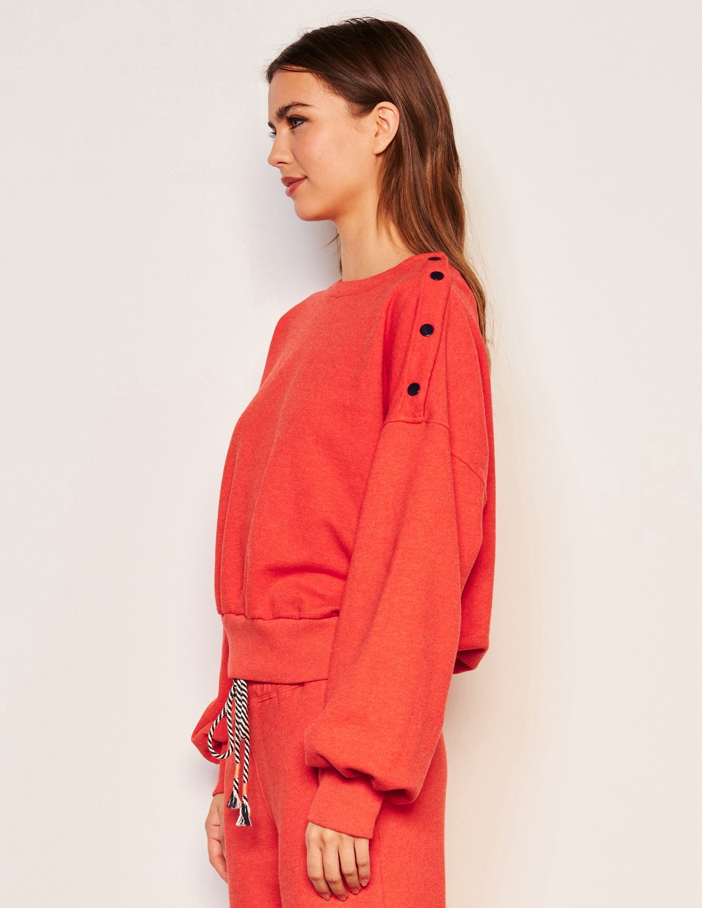 Snap Sweatshirt - Flare Red