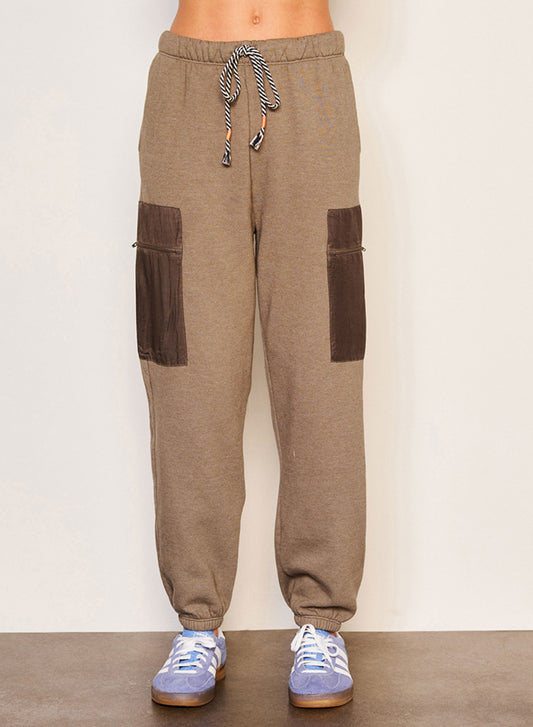 Mixed Media Cargo Pant - Fern