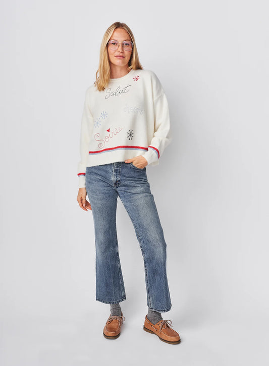 Embroidered Pullover Sweater - Oyster