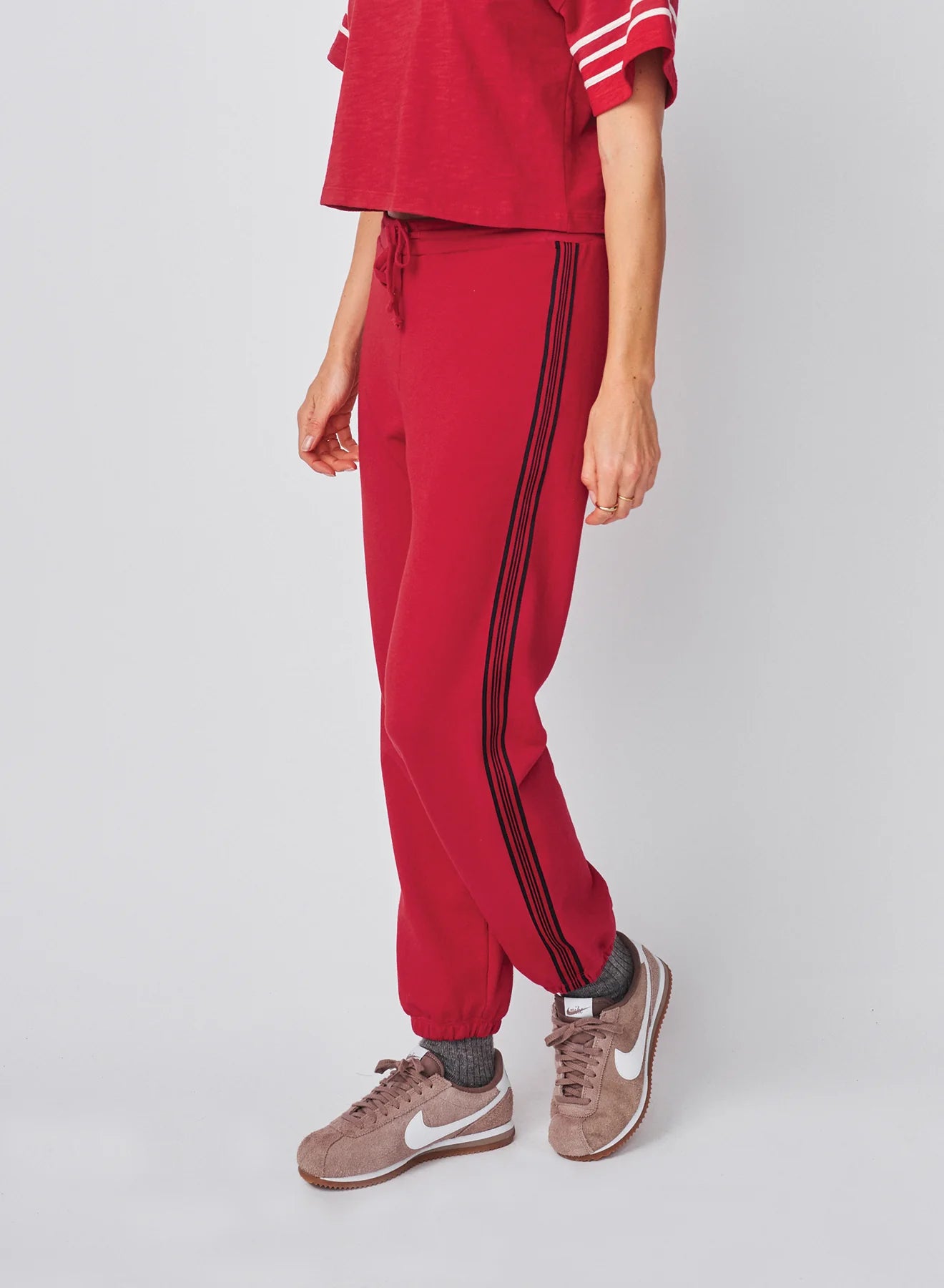 Sweatpant with Side Stripe - Vintage Red