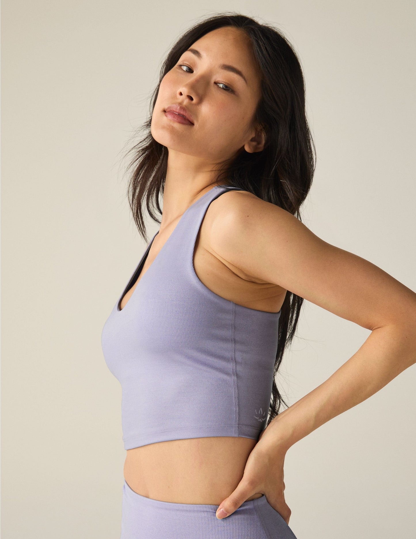 Glow On Cropped Tank - Blue Frost