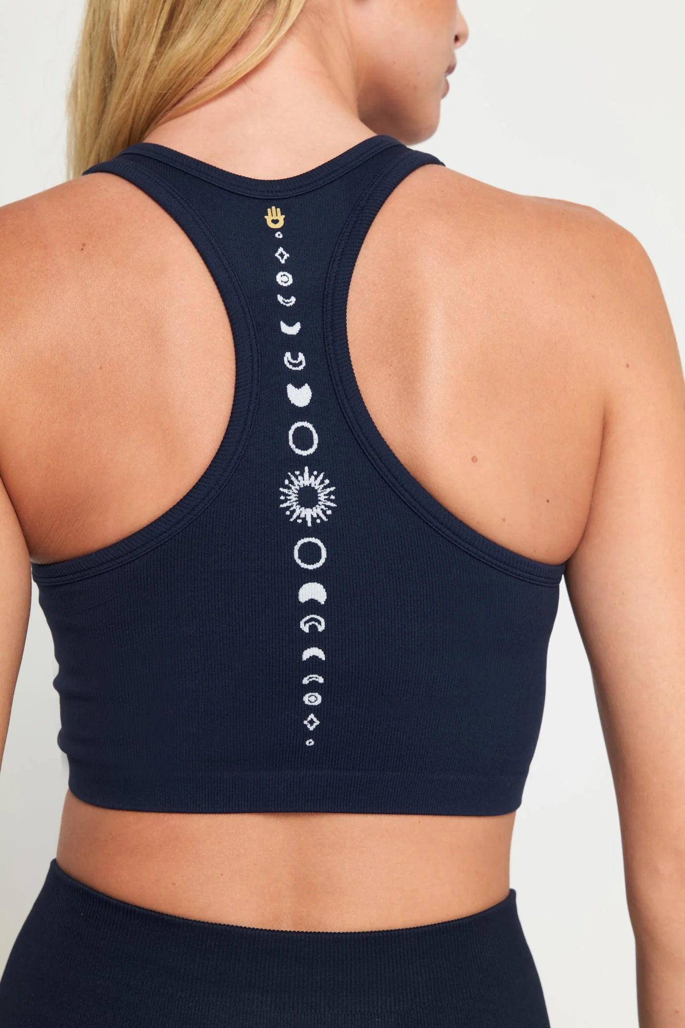 Golden Icon Jacquard Crop Tank - Midnight Navy