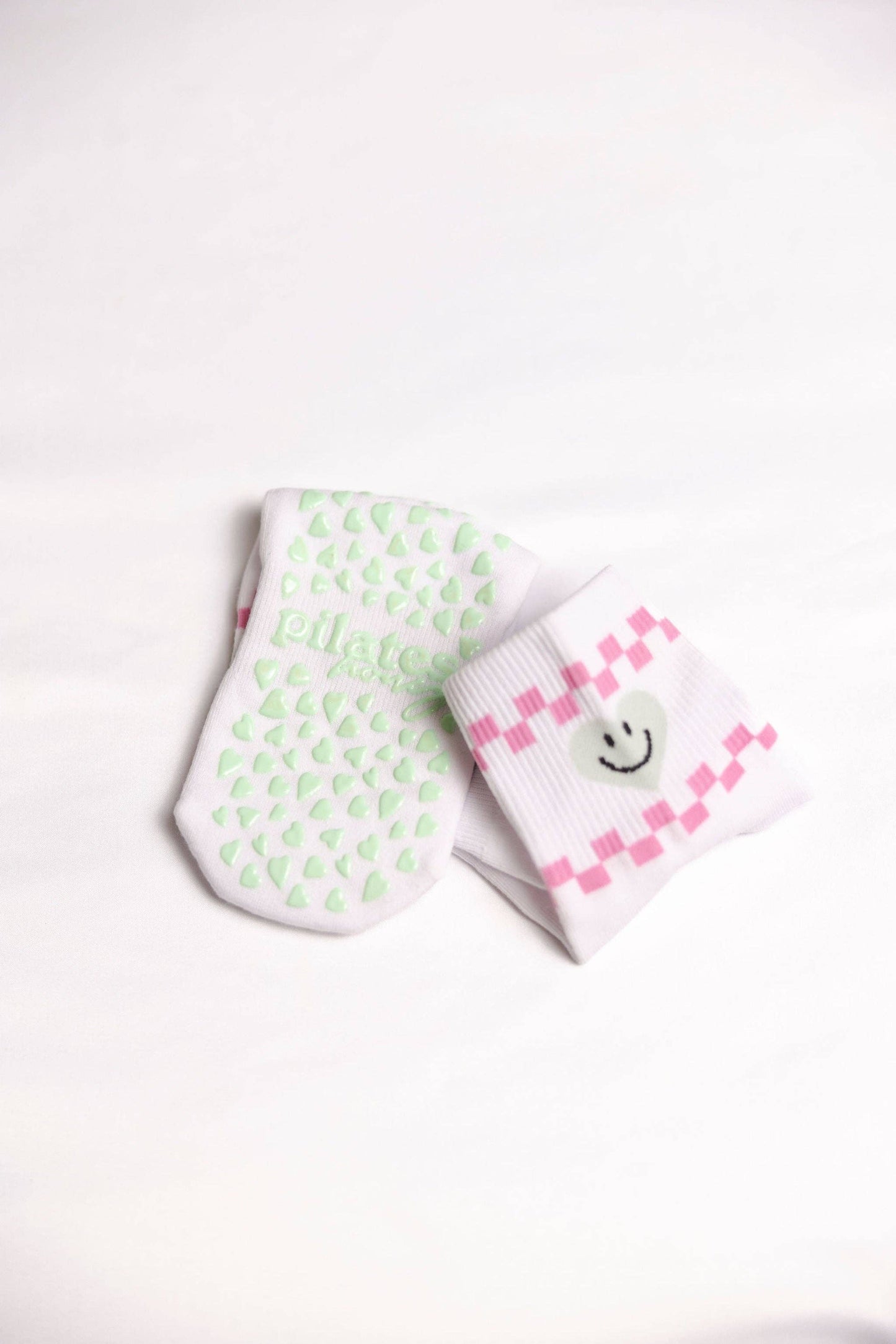 Heart Smiley Face Crew Grip Sock