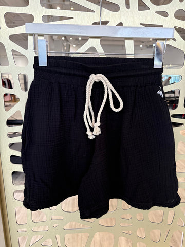 Gauze Flounce Shorts - Black
