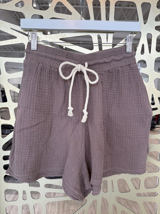Gauze Flounce Shorts - Sandstone