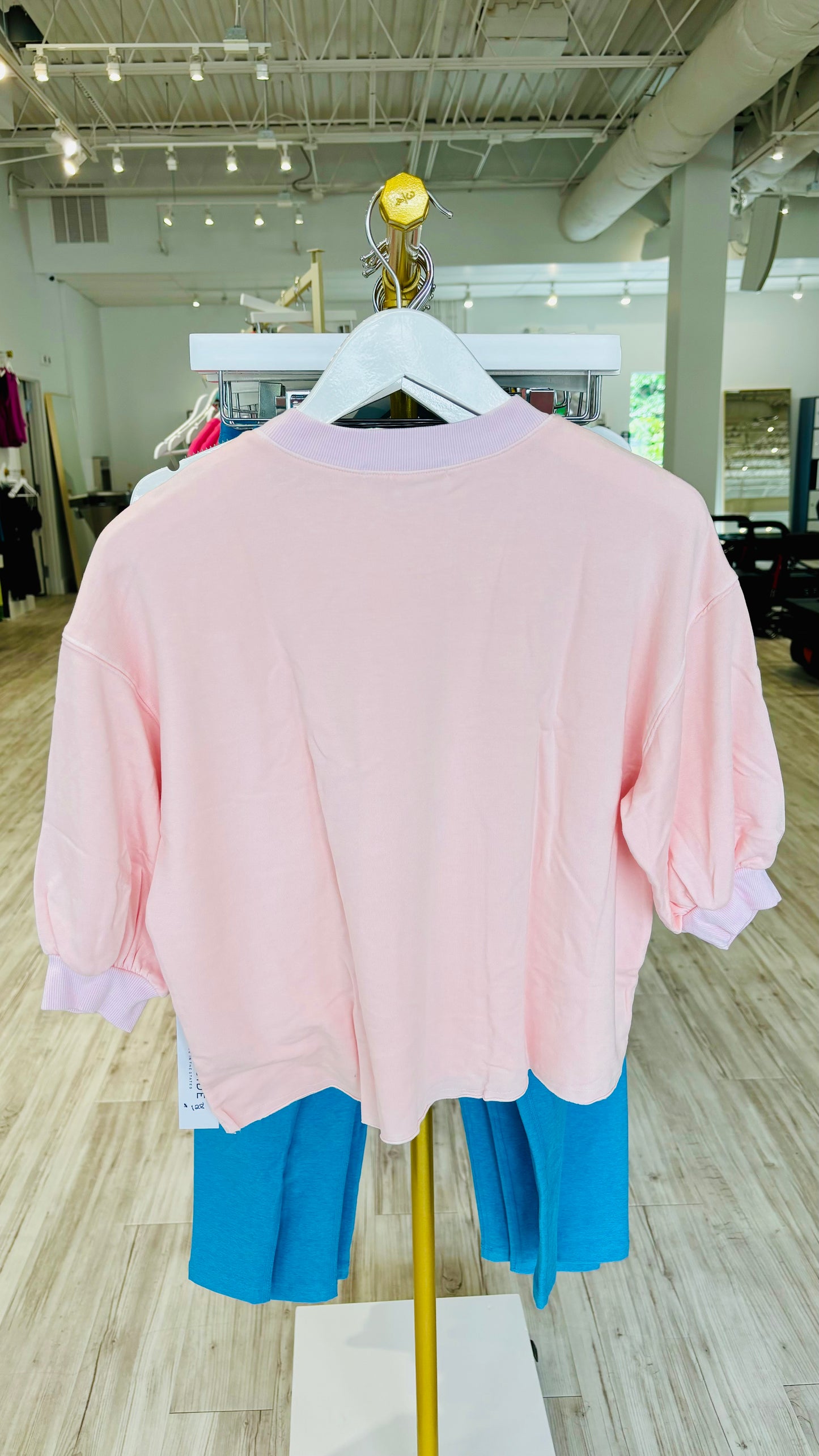 Softest Fleece Puff Sleeve Pullover - Pale Pink