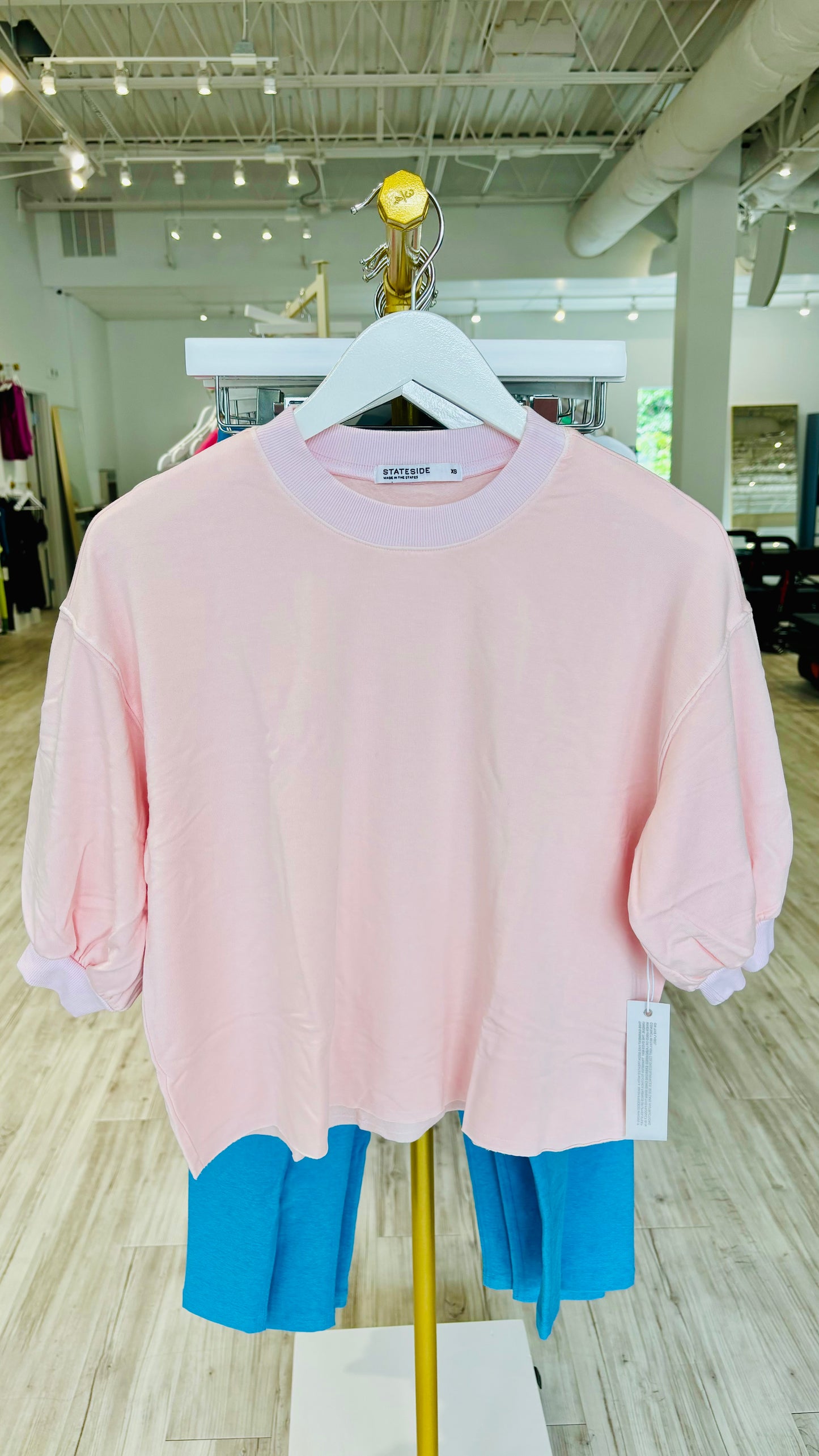 Softest Fleece Puff Sleeve Pullover - Pale Pink