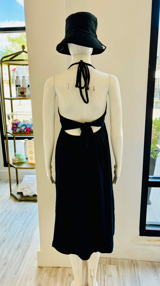 Tie Back Dress - Deep Navy