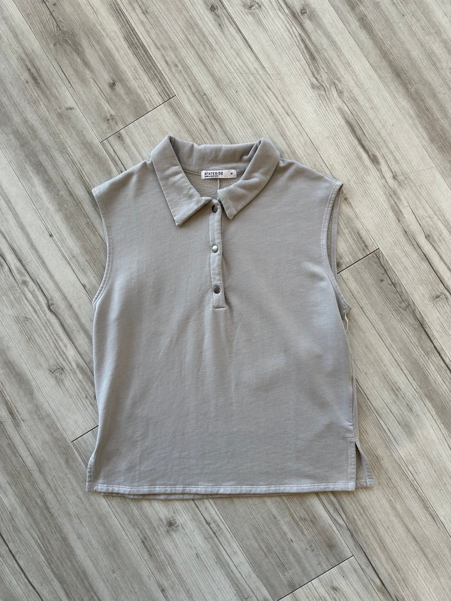 Softest Fleece Polo Tank - Grey