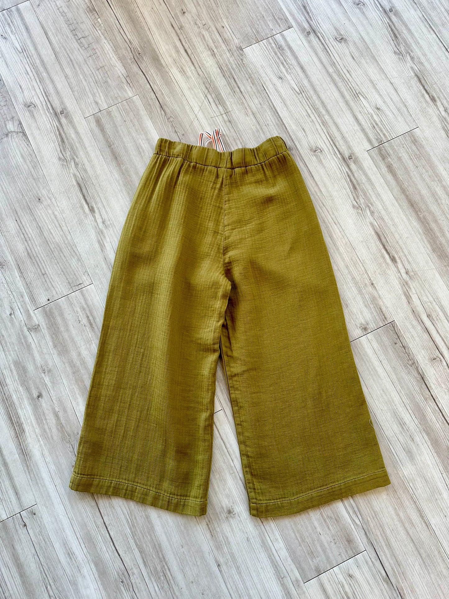 Wide Leg Cropped Pants - Olive