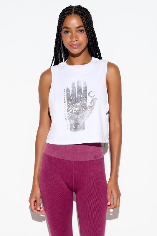 Incantation Spirit Crop Tank - White