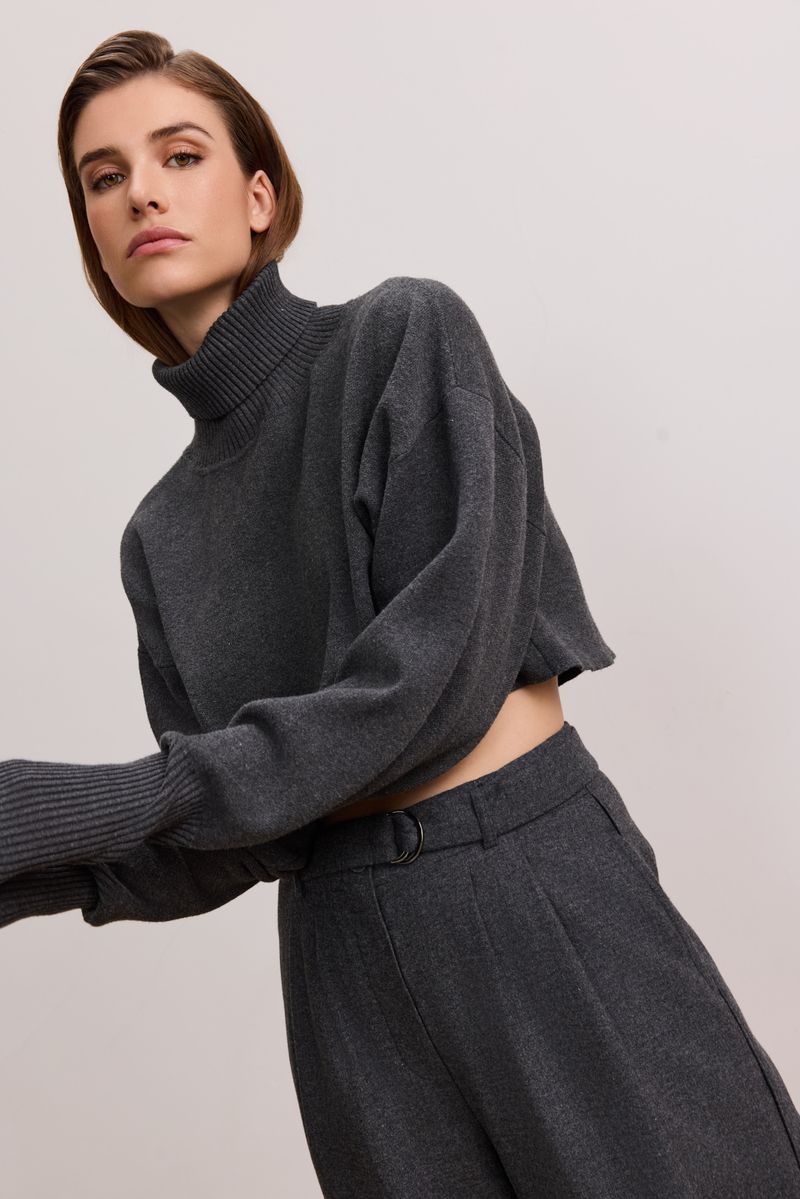 Olly Turtleneck Sweater - Dark Grey