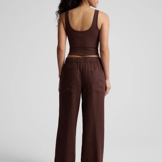 ribbed workout tank iced mocha back view