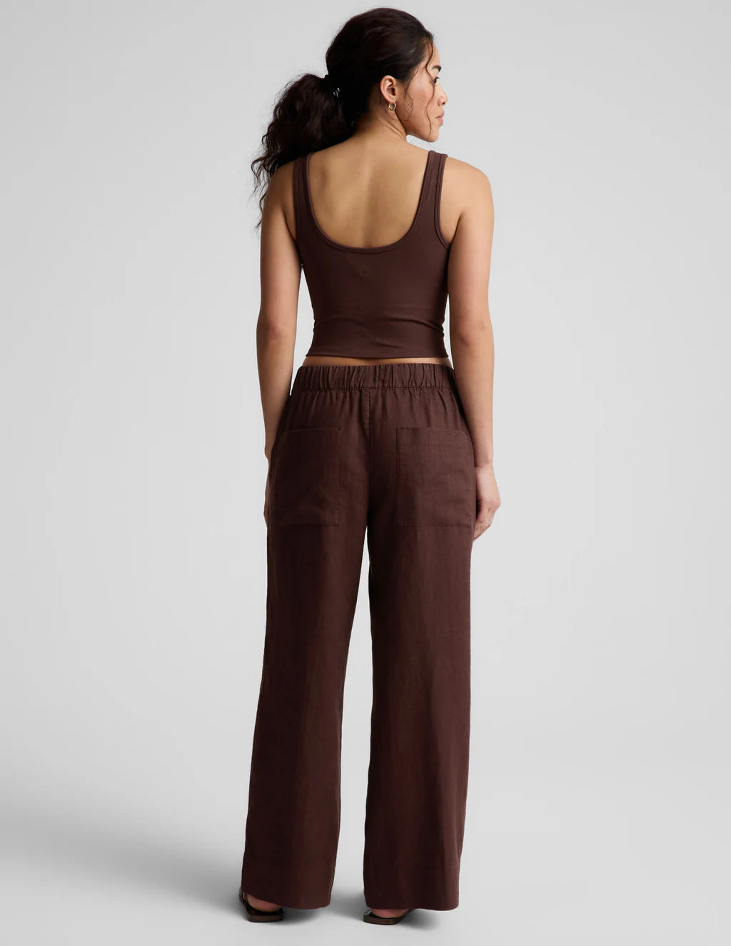 ribbed workout tank iced mocha back view