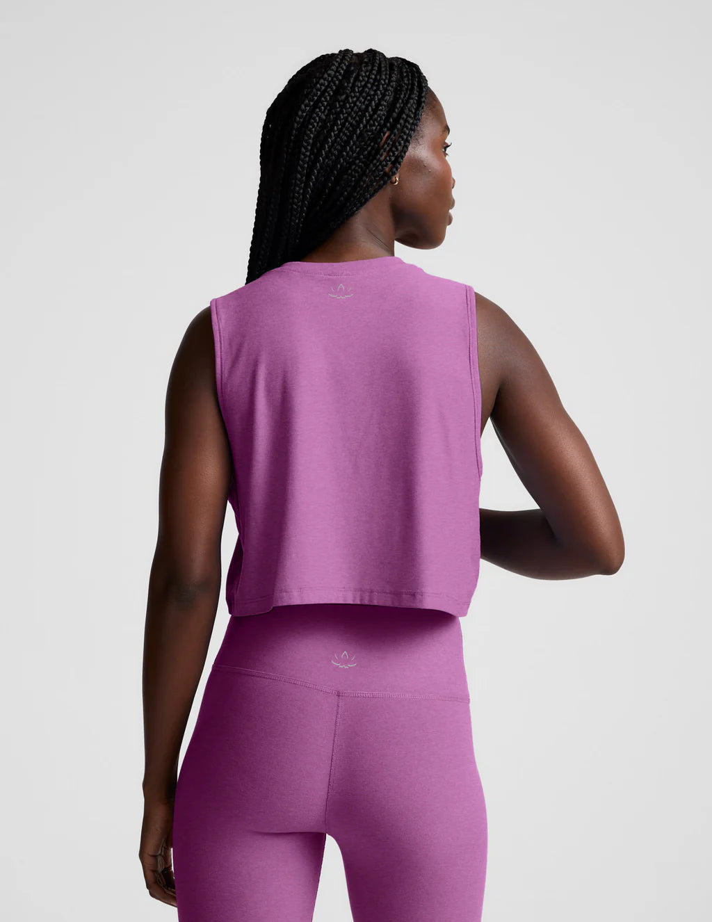 Featherweight Minimal Cropped Tank - Fuchsia Hthr