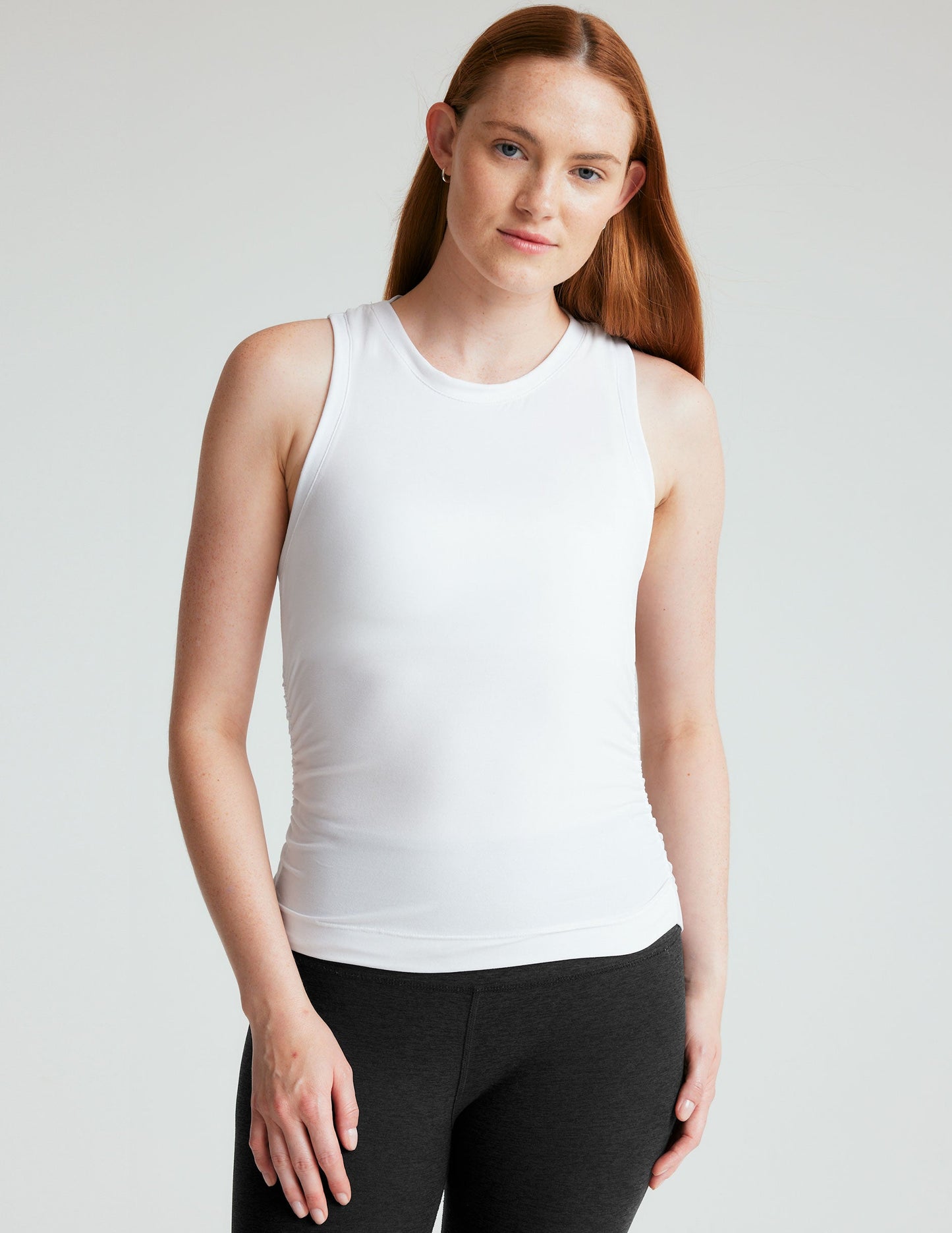 Featherweight Your Fit Shirred Tank - Cloud White