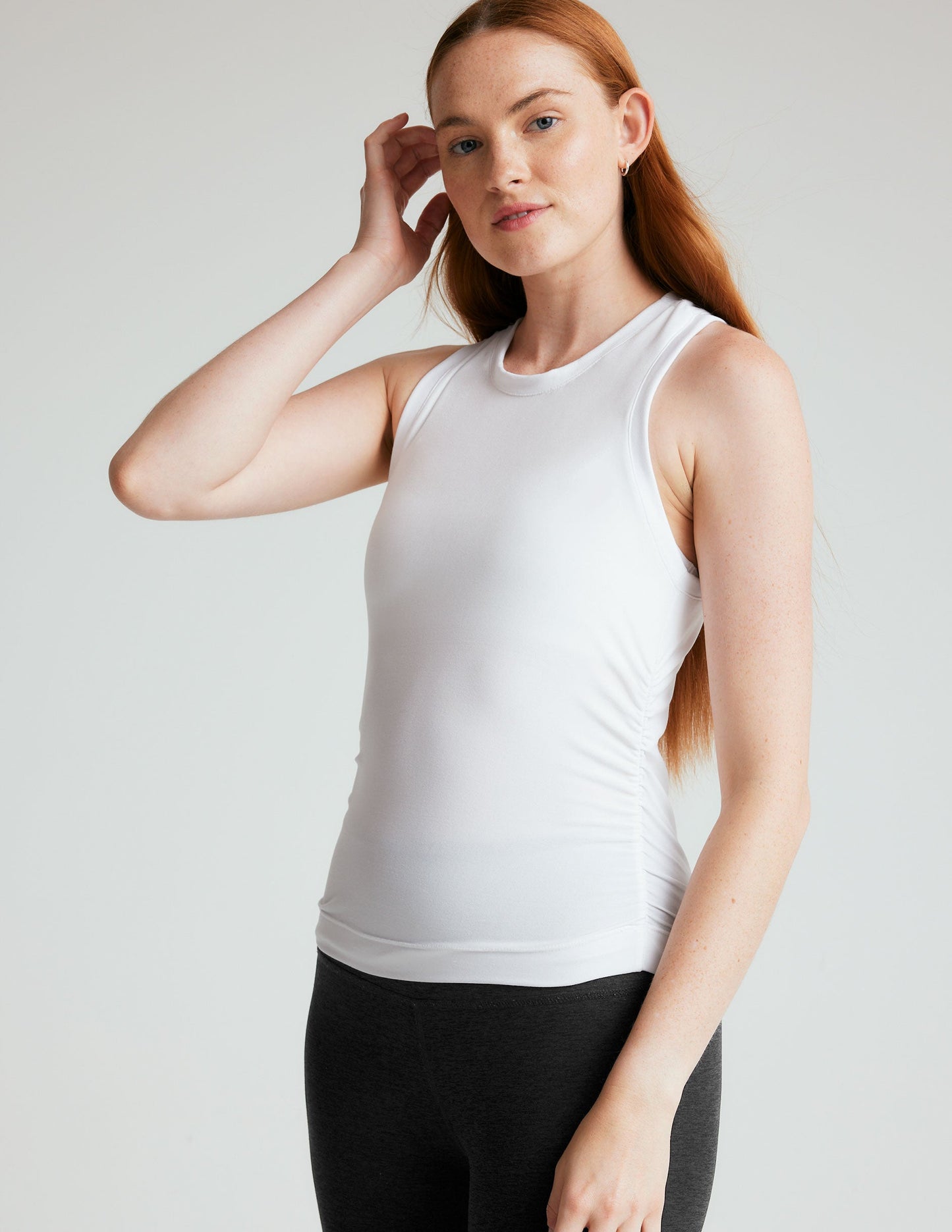 Featherweight Your Fit Shirred Tank - Cloud White