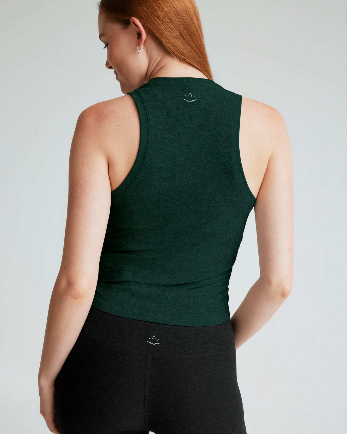 Featherweight Your Fit Shirred Tank - Dark Spruce Green Heather