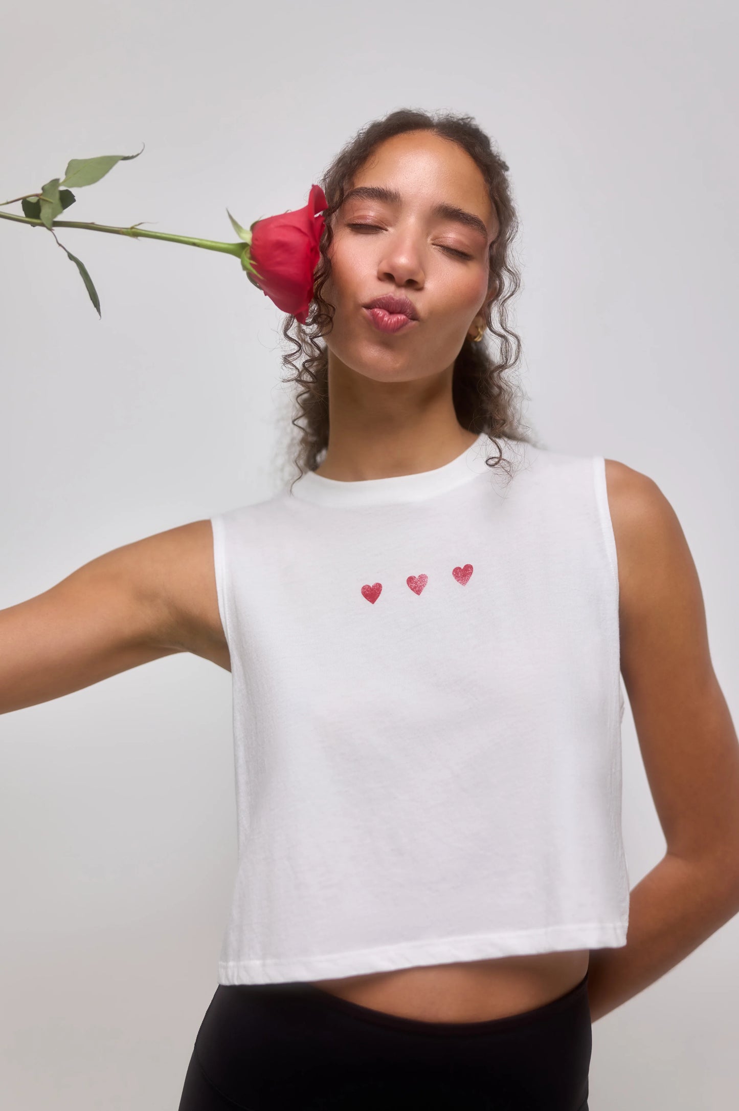 3 Of Hearts Spirit Crop Tank - White