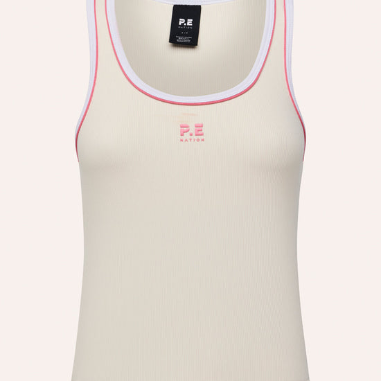 ribbed workout tank whisper white pink lemonade by nexus promo image