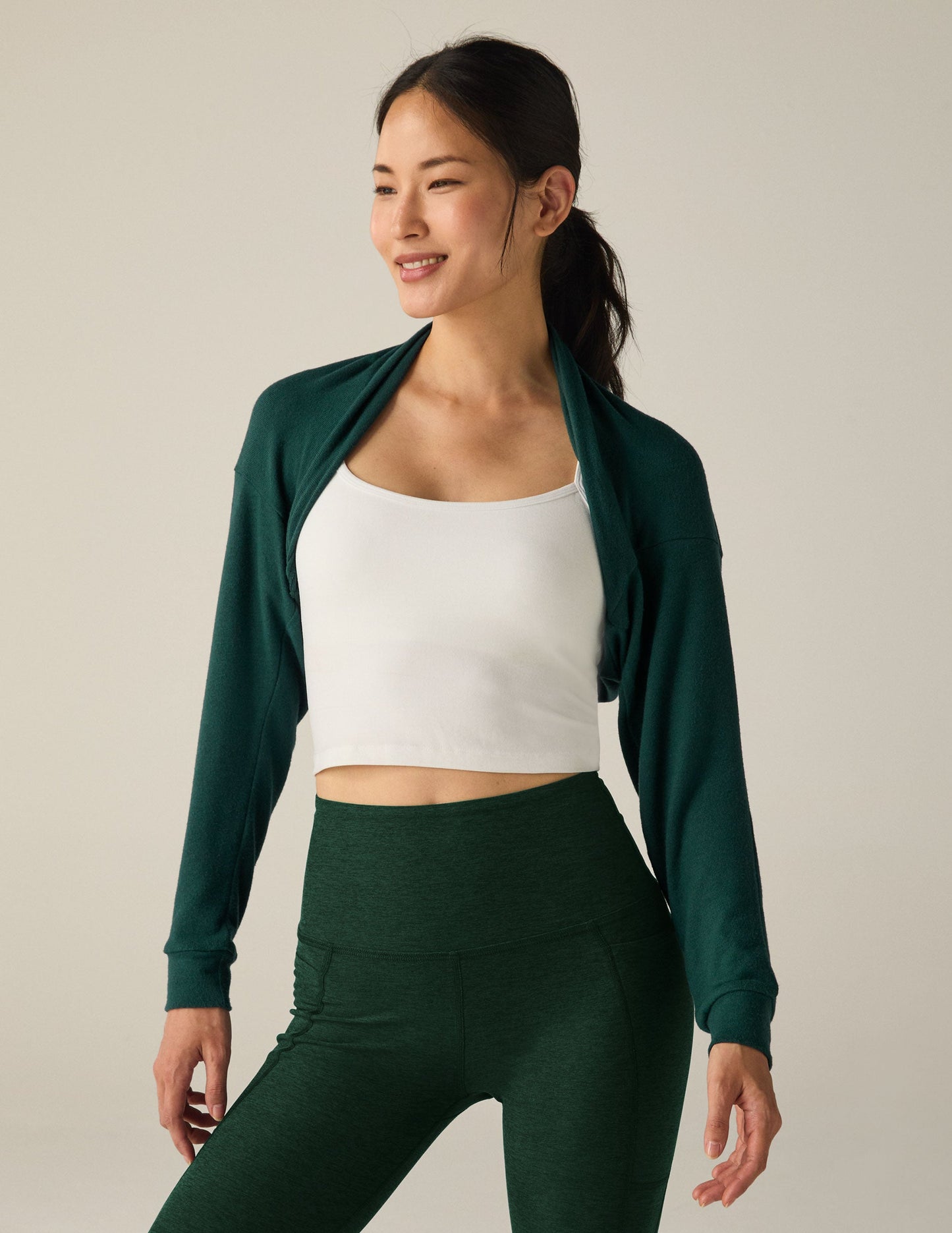 Duet 2-Way Convertible Shrug - Dark Spruce Green