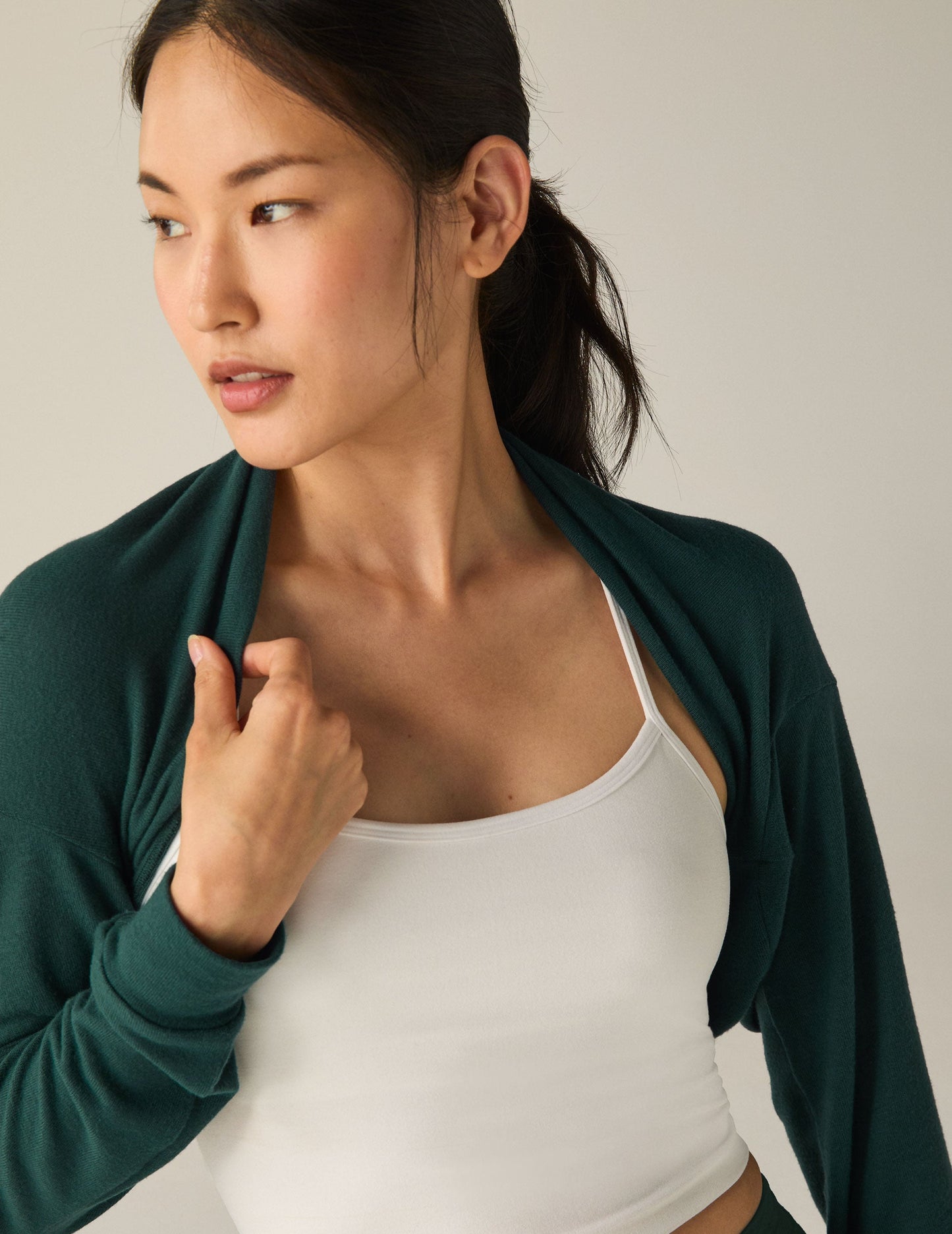 Duet 2-Way Convertible Shrug - Dark Spruce Green