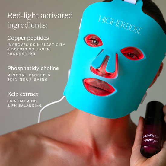 glow body serum red light mask