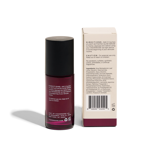 glow body serum product packaging