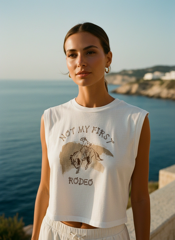 Muscle Tank Tee - Not My First Rodeo - Optic White
