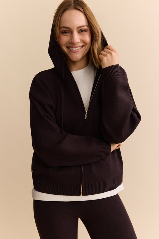 Olly Zip Up Hoodie - Espresso