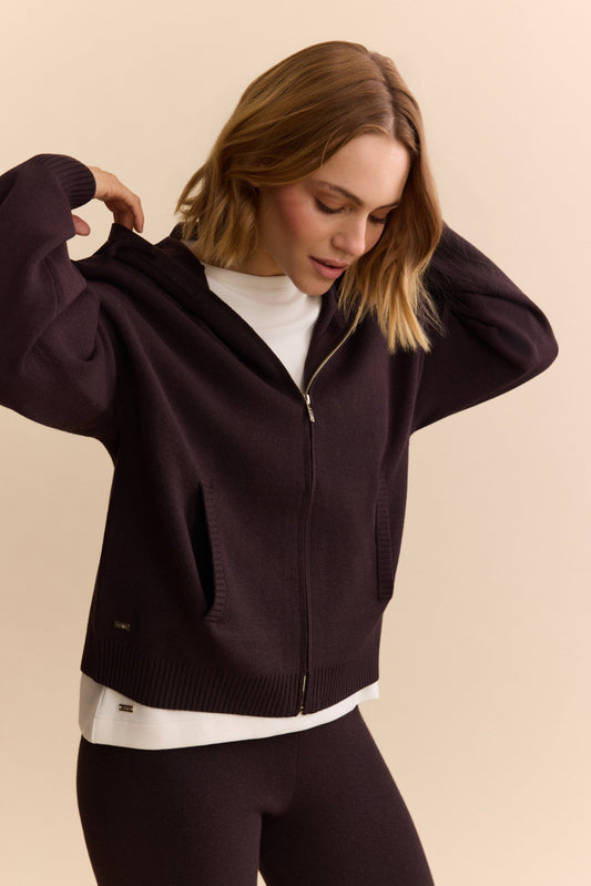 Olly Zip Up Hoodie - Espresso