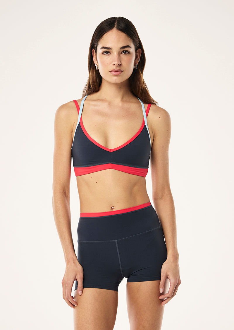 Paramount Sports Bra - Marine Blue / Strawberry