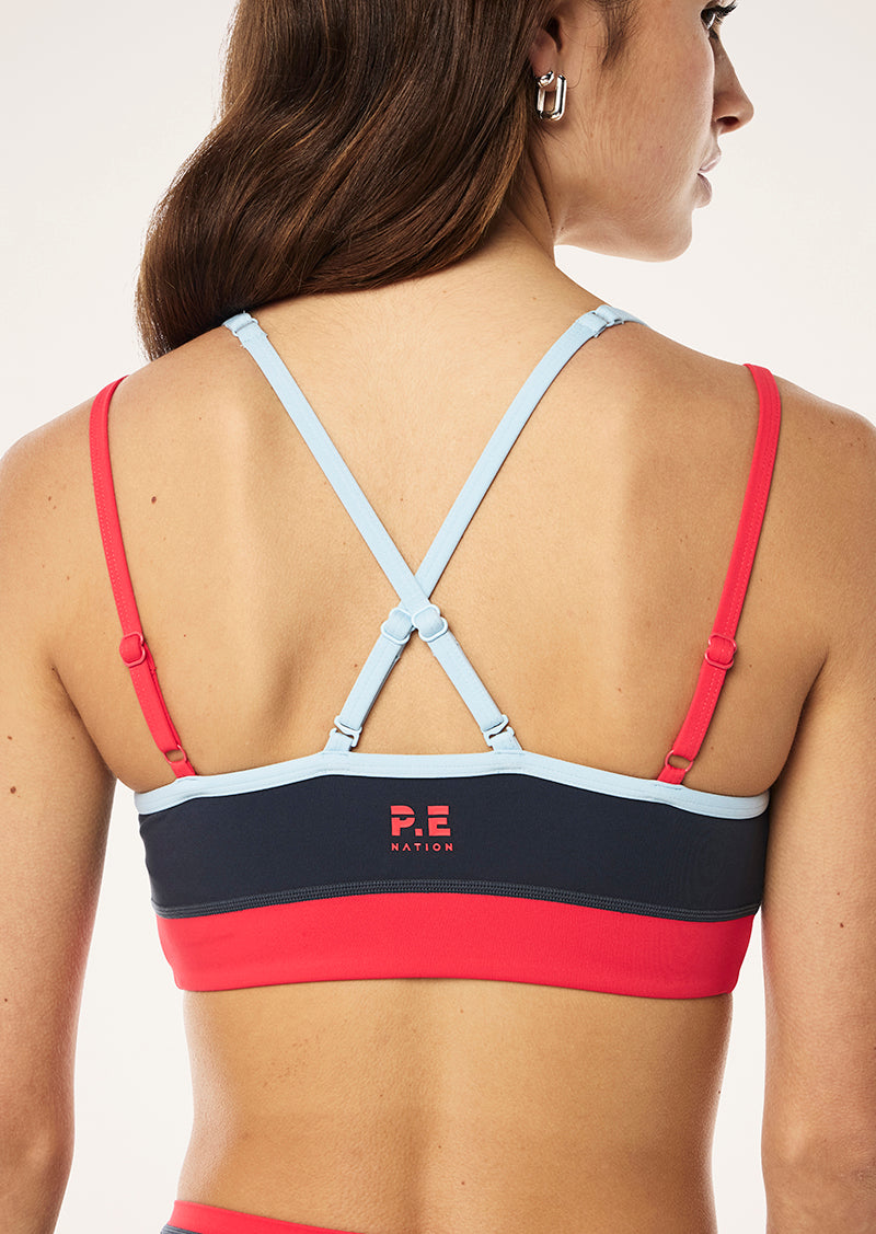 Paramount Sports Bra - Marine Blue / Strawberry