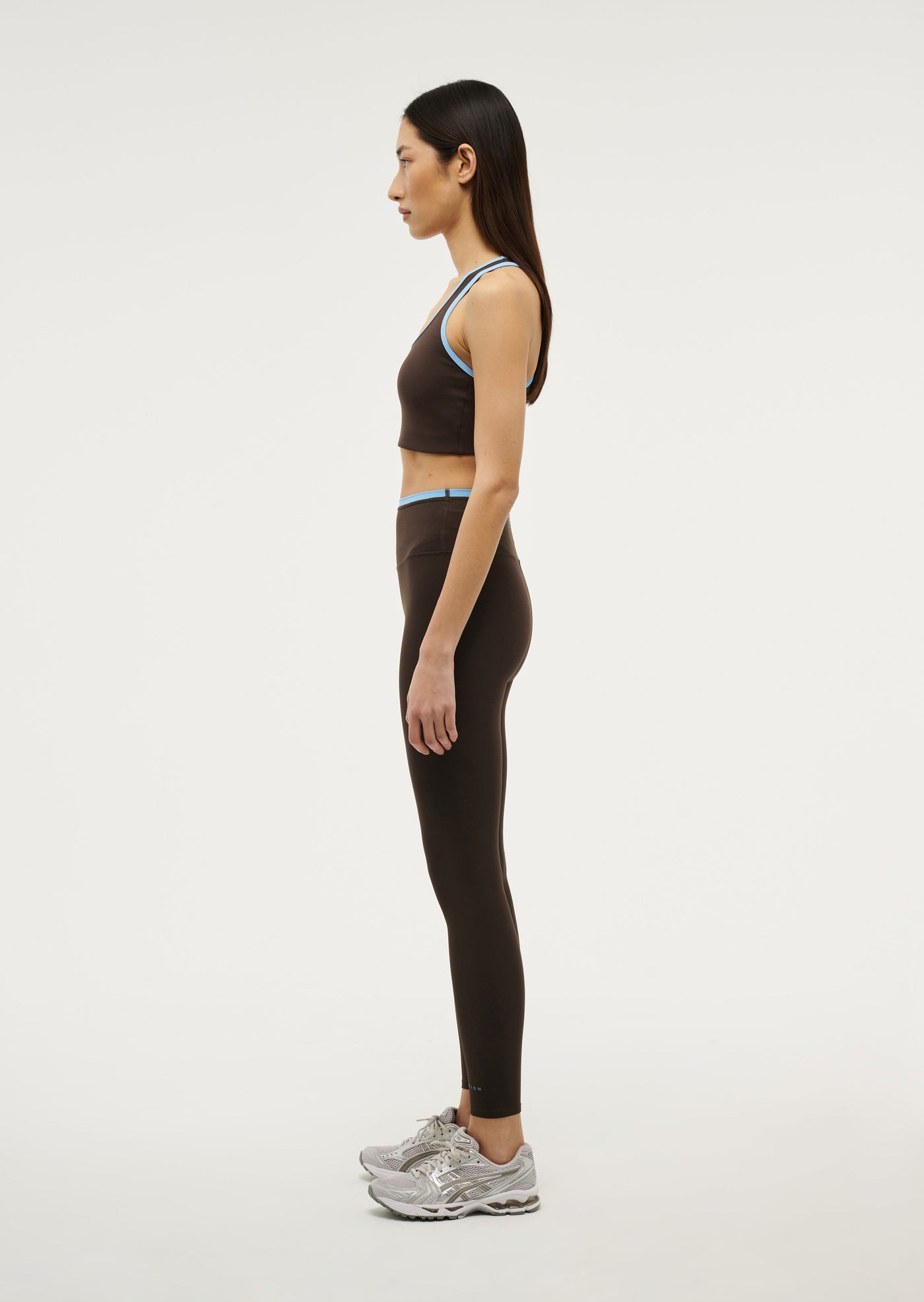 Vita Full Length Legging - Coffee / Bright Blue