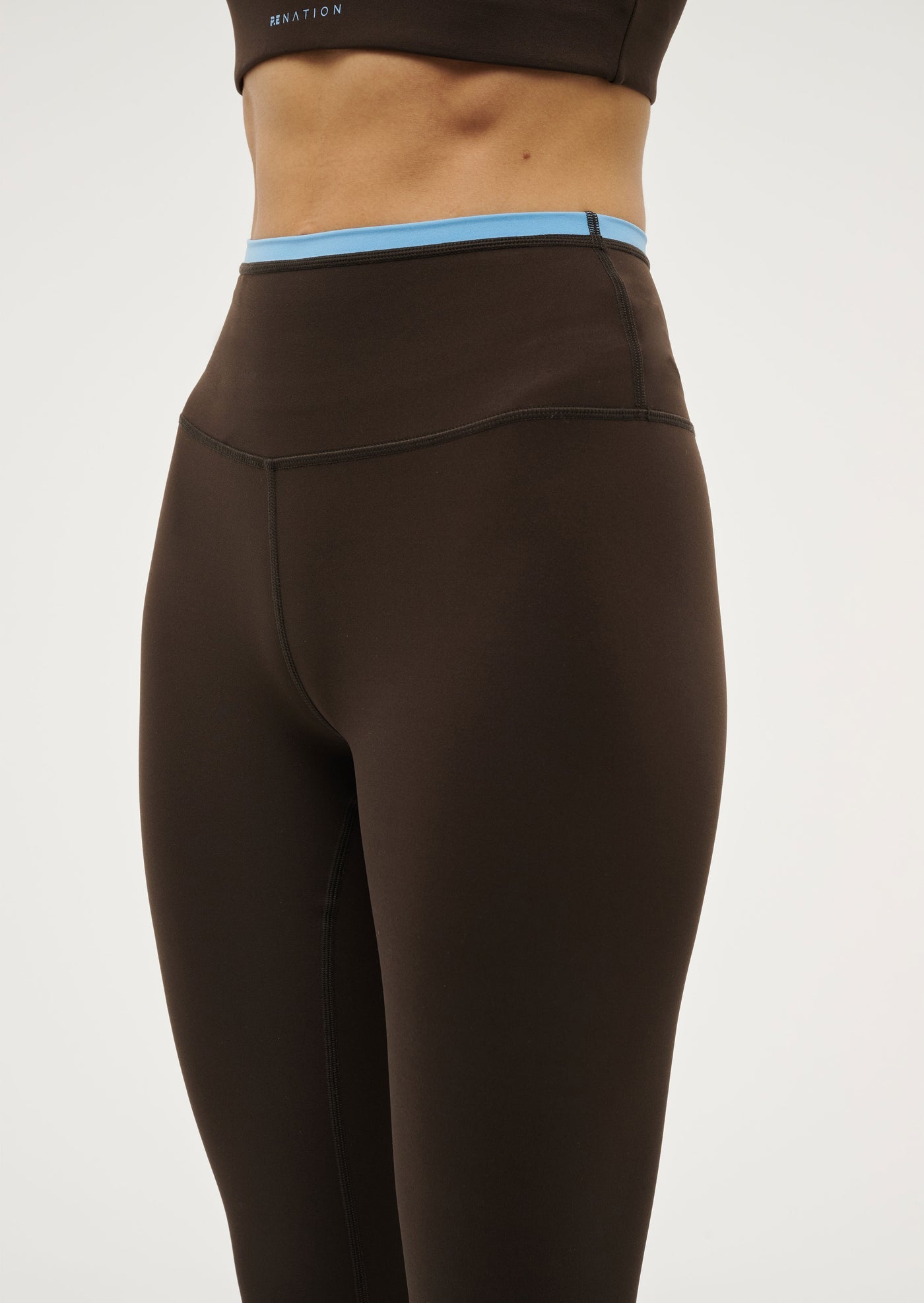 Vita Full Length Legging - Coffee / Bright Blue