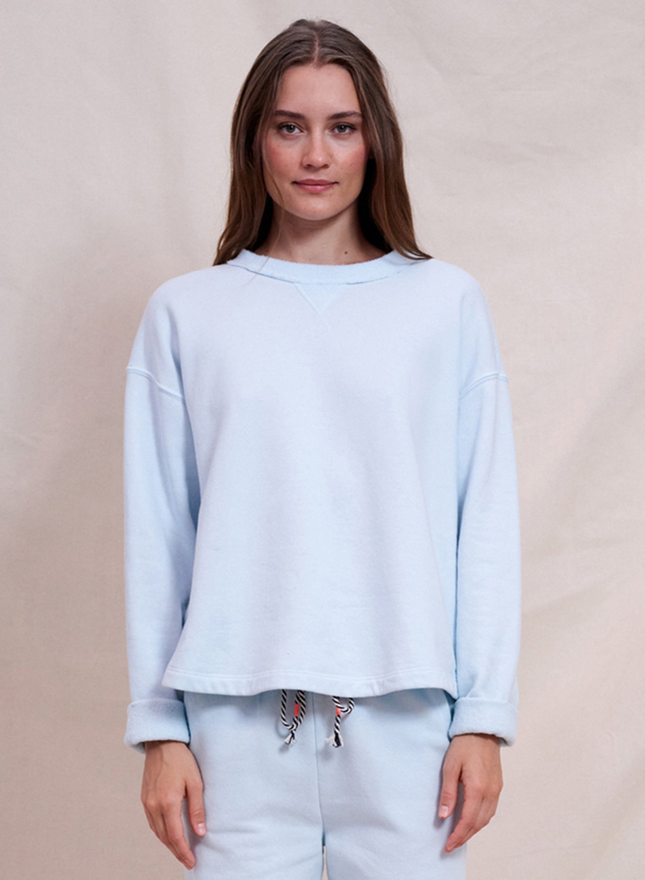 Rolled Sleeve Pullover - Icicle