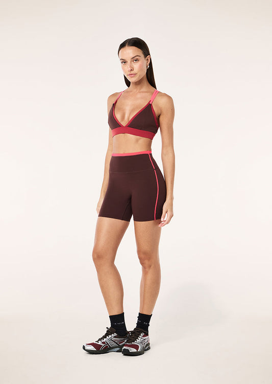 Radar 5 Inch Bike Short - Mahogany/Diva Pink
