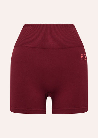 restore seamless bike short cabernet strawberry front view shorts