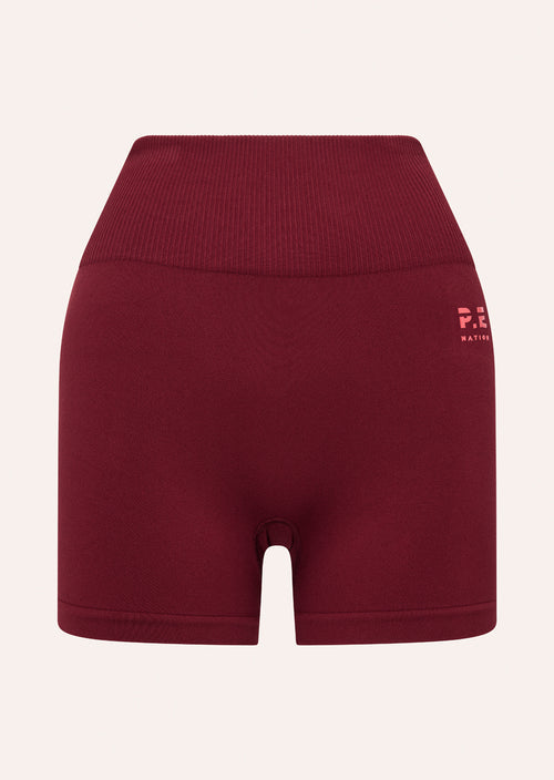 restore seamless bike short cabernet strawberry front view shorts