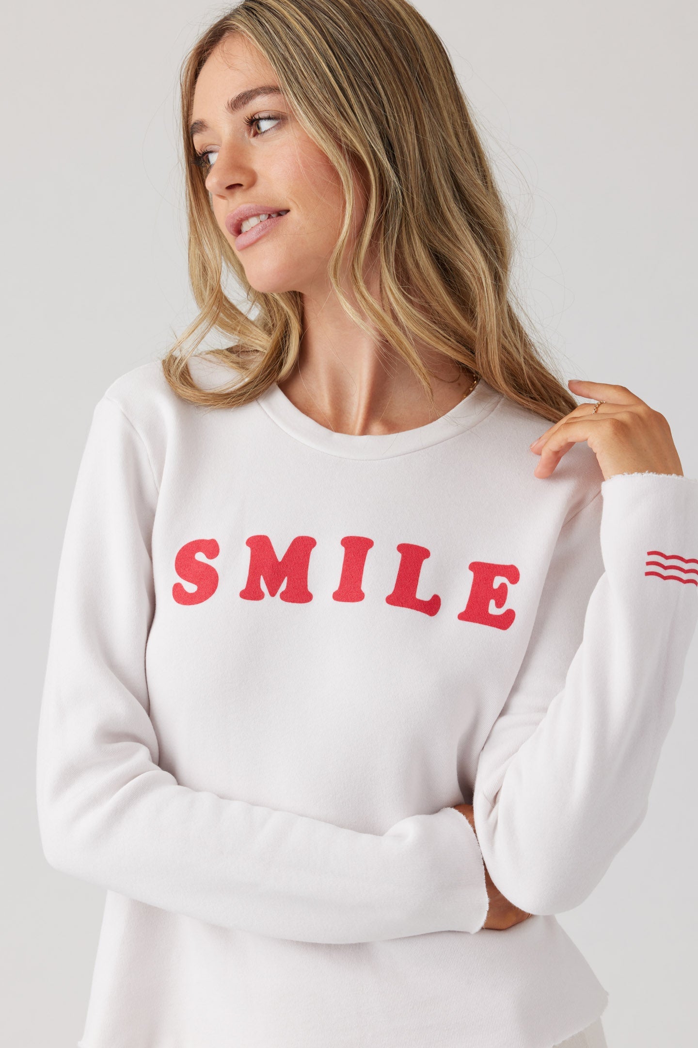 Smile Crop Pullover - Ecru