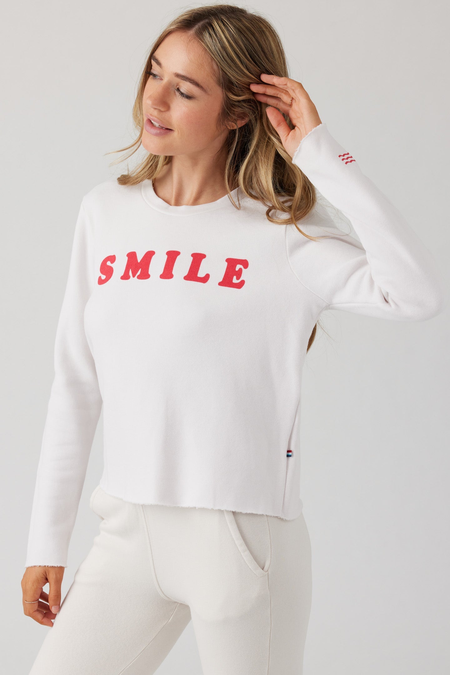 Smile Crop Pullover - Ecru