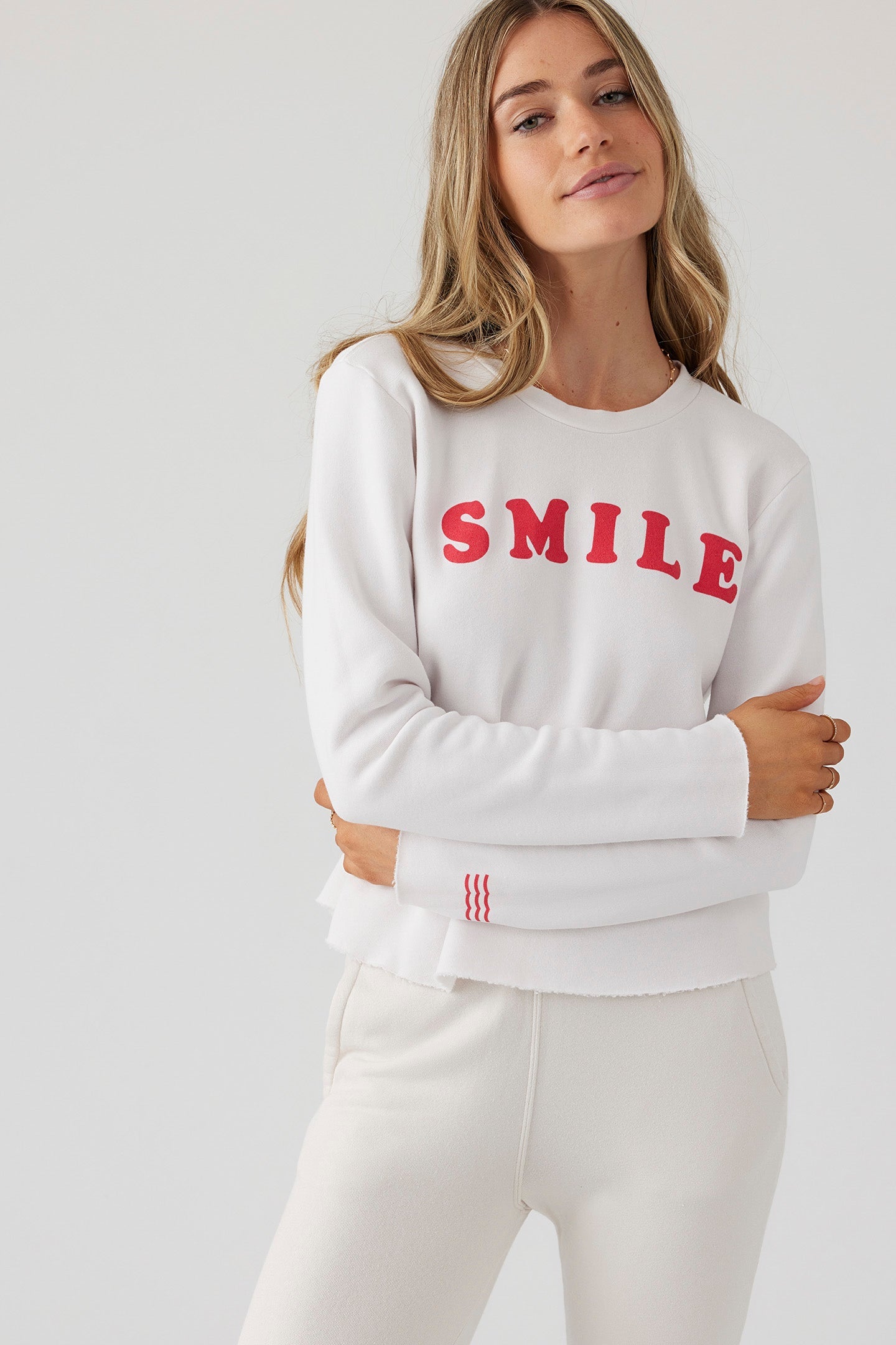 Smile Crop Pullover - Ecru