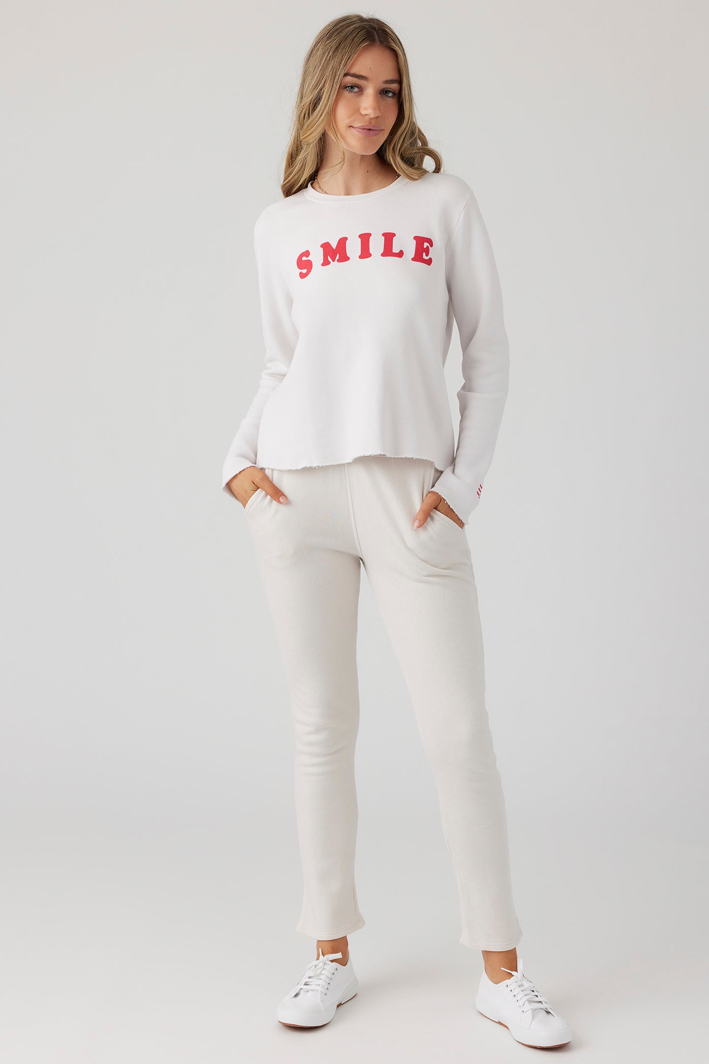 Smile Crop Pullover - Ecru