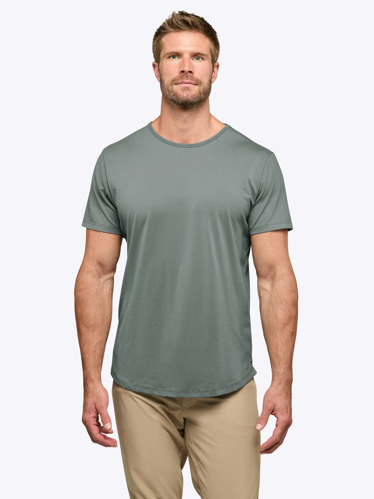 Ao Curve-Hem Tee - Sage