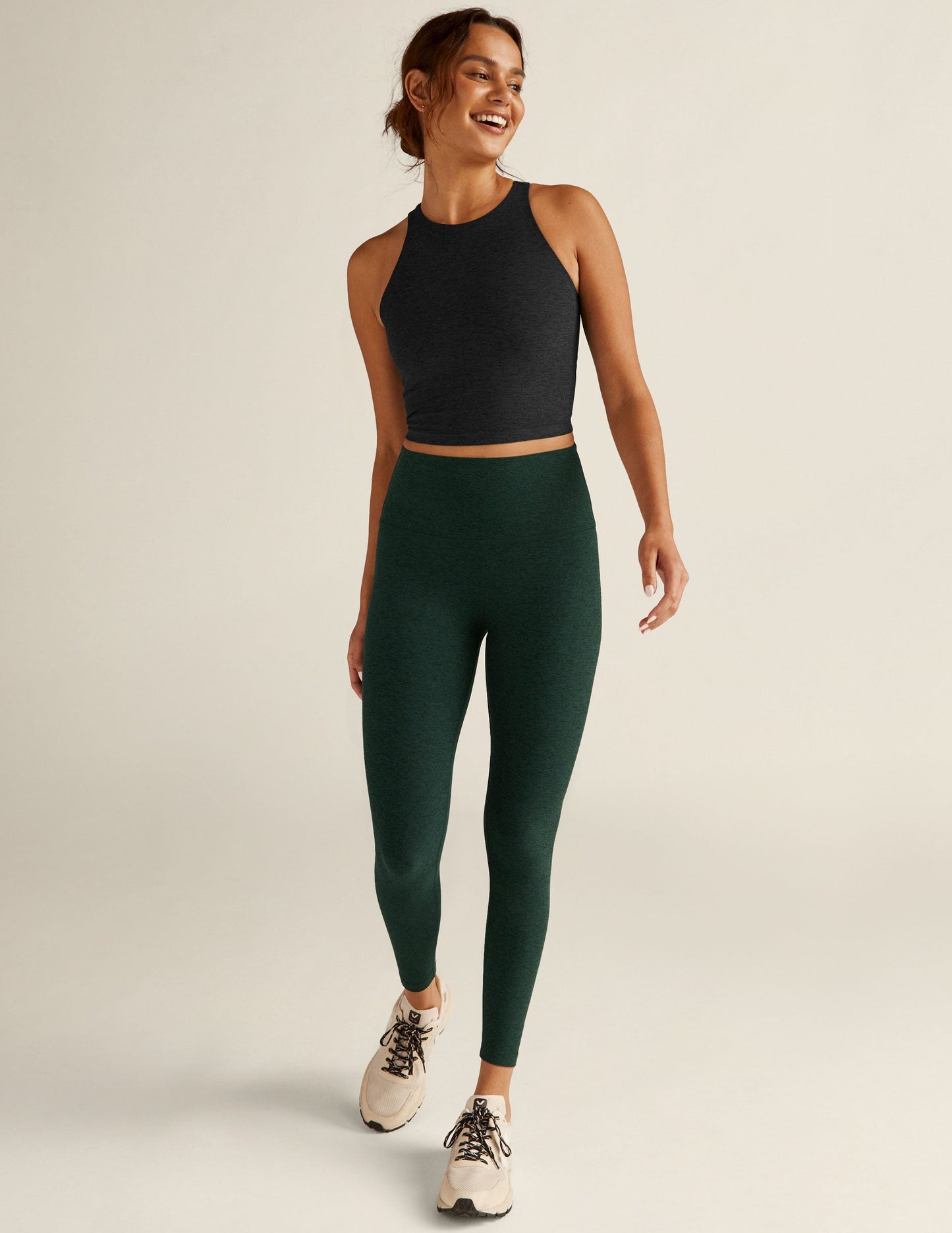 Spacedye Caught In The Midi High Waisted Legging - Dark Spruce Heather