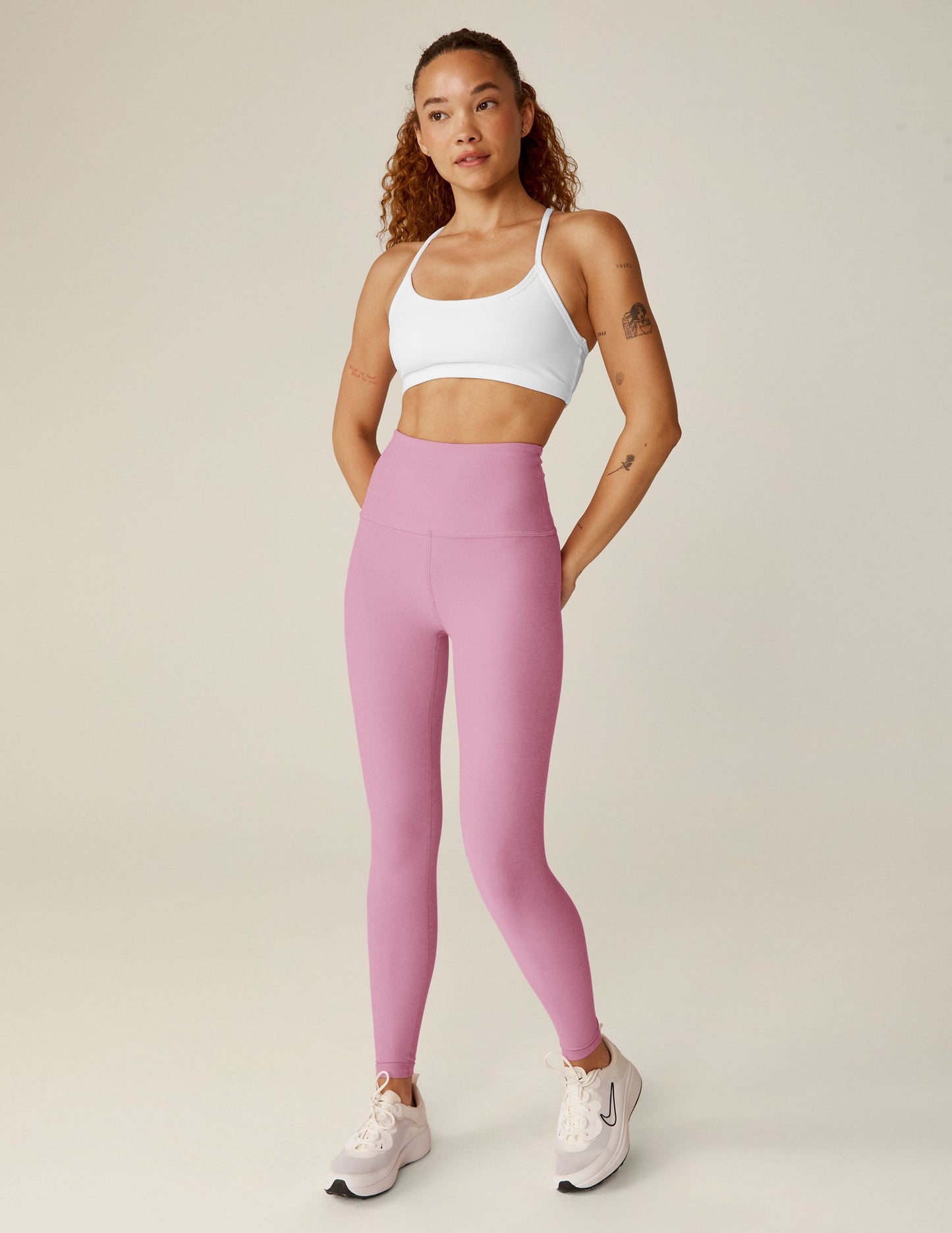 Spacedye Midi HW Legging - Pink Haze Heather