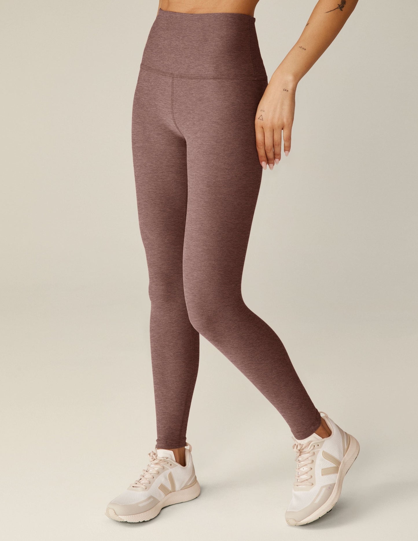 Spacedye Caught In The Midi High Waisted Legging - Rose Brush Heather