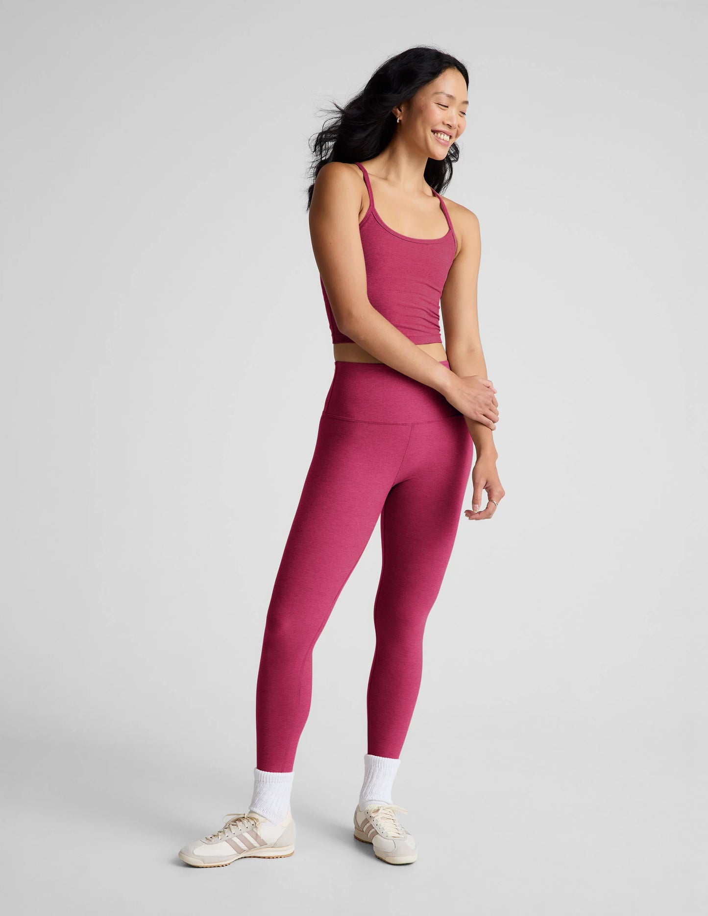Spacedye Midi HW Legging - Sangria Heather
