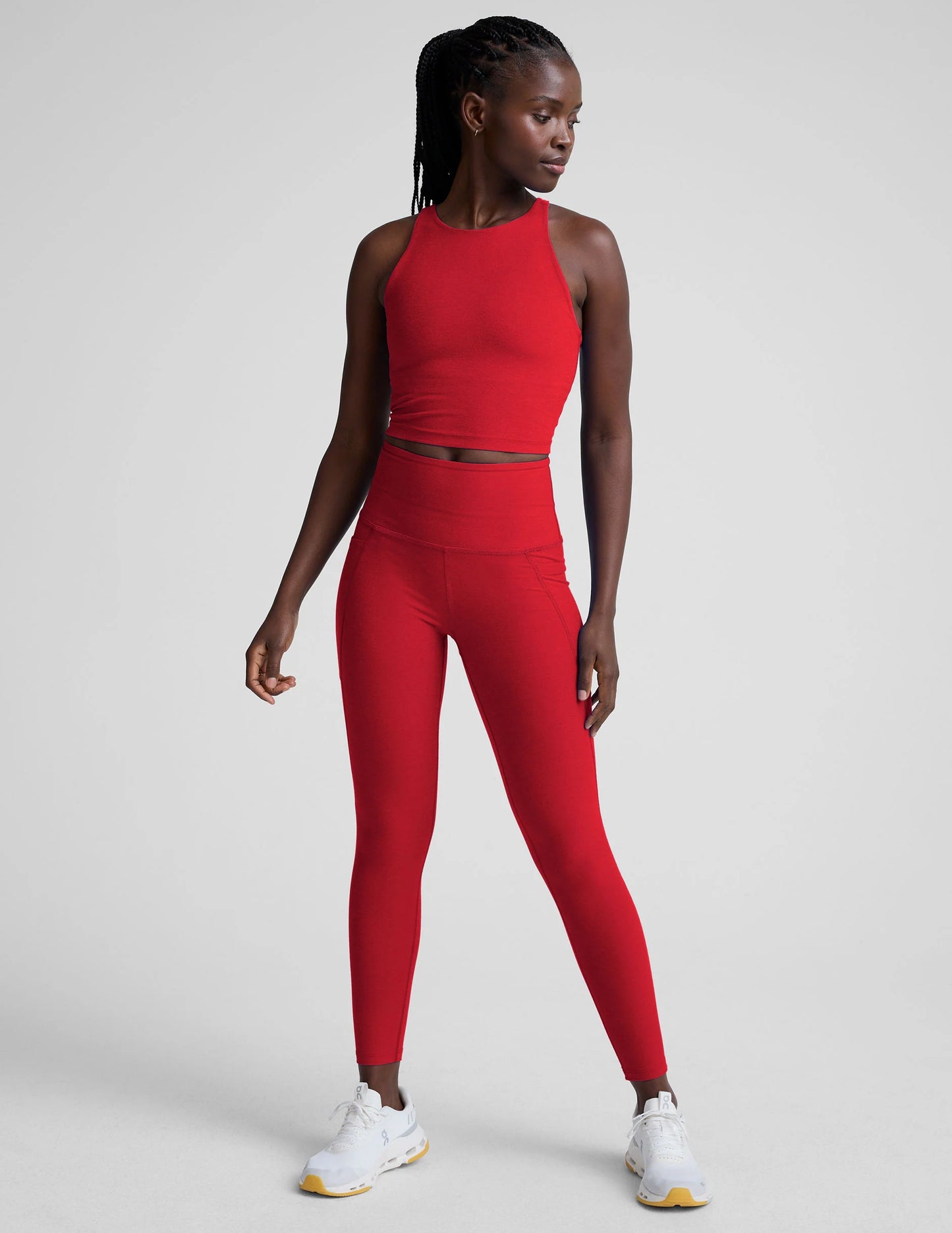 Spacedye Pocket Midi Legging - Holly Red Heather